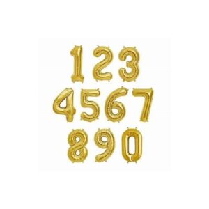 Gold Number Balloons